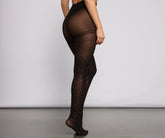 Blickdichte Strumpfhose mit hoher Taille und Strasssteinen